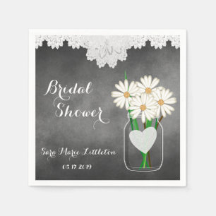 Junggesellinnen-Abschied Kreidetafel Mason Jar - W Serviette
