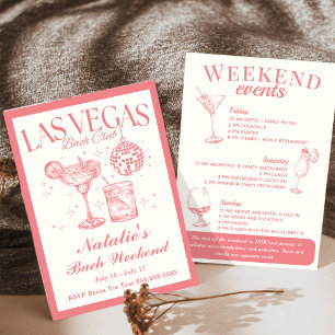Junggesellinnen-Abschied Las Vegas Cocktail-Reisep Einladung