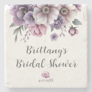 Junggesellinnen-Abschied Lavendel Aquarell Blumenm Steinuntersetzer