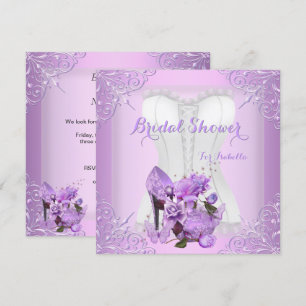 Junggesellinnen-Abschied Lilac Rose High Heel Spit Einladung