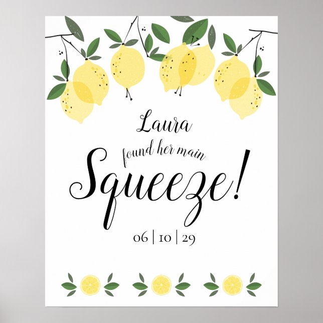 Junggesellinnen-Abschied Main Squeeze Lemons Poster (Vorne)