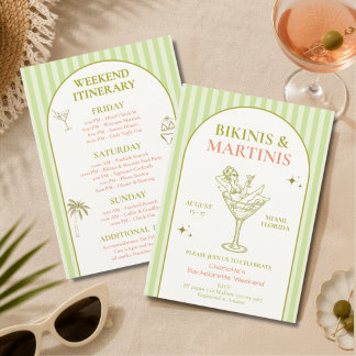 Junggesellinnen-Abschied mit Bikinis und Martinis Einladung