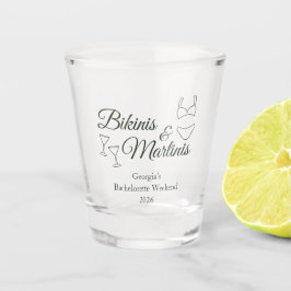 Junggesellinnen-Abschied mit Bikinis und Martinis Schnapsglas