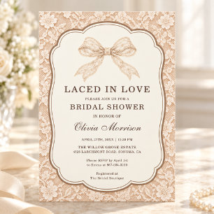 Junggesellinnen-Abschied mit 'Laced in Love' Einladung