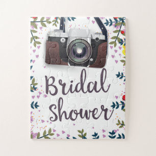 Junggesellinnen-Abschied mit Vintage-Blumen und kl Puzzle