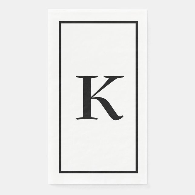 Junggesellinnen-Abschied Monogramme Name Schwarz W Serviette (Vorderseite)