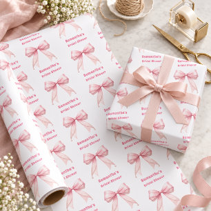 Junggesellinnen-Abschied rosa Schleife Perlen Geschenkpapier