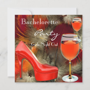 Junggesellinnen-Abschied Rot Schuhe High Heels Wei Einladung