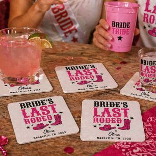 Junggesellinnen-Abschied Western Bachelorette Part Rechteckiger Pappuntersetzer
