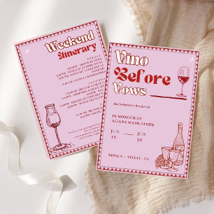 Junggesellinnen-Abschied Wochenende Reiseroute Vin Einladung