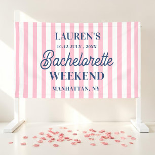 Junggesellinnen-Abschied Wochenende Rosa Gestreift Banner