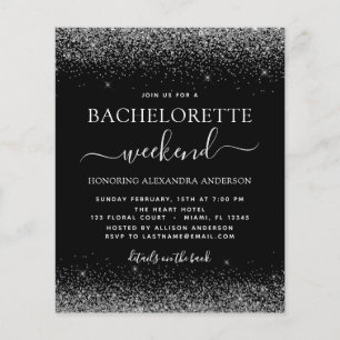 Junggesellinnen-Abschied Wochenende Silber Glitter Flyer