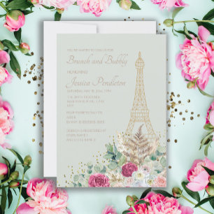 Junggesellinnen-Abschieds-Brunchen Paris Französis Einladung