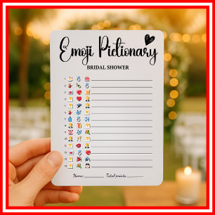 Junggesellinnen-Abschieds-Emoji-Pictionary-Spiel E Einladung