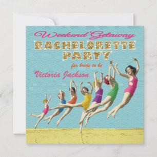 Junggesellinnen-Abschieds-Wochenend-Ausflug Party- Einladung