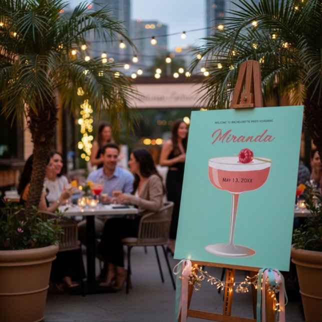 Junggesellinnen-Abschiedscocktail-Willkommensschil Acrylschild (Von Creator hochgeladen)
