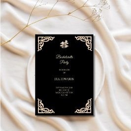 Junggesellinnen-Abschiedseinladung Hochzeit schwar Einladung