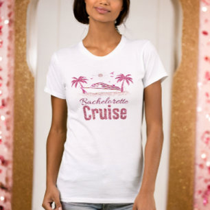 Junggesellinnen-Abschiedskreuzfahrt Rosa Glitter P T-Shirt