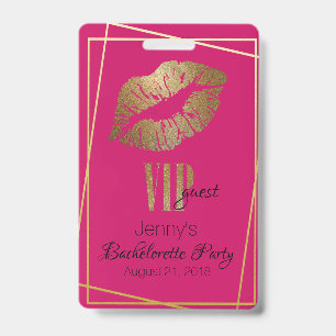 Junggesellinnen-Abschiedsparty-Abzeichen mit rosa- Ausweis