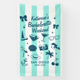 Junggesellinnen-Abschiedsparty am Strand Aqua Blau Banner
