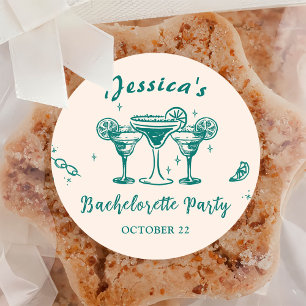 Junggesellinnen-Abschiedsparty am Strand mit Cockt Runder Aufkleber