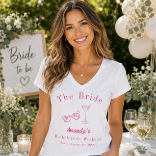 Junggesellinnen-Abschiedsparty Braut Strand Rosa T-Shirt