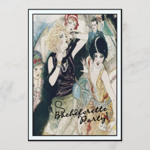 Junggesellinnen-Abschiedsparty Brautchaos Vintage Einladung