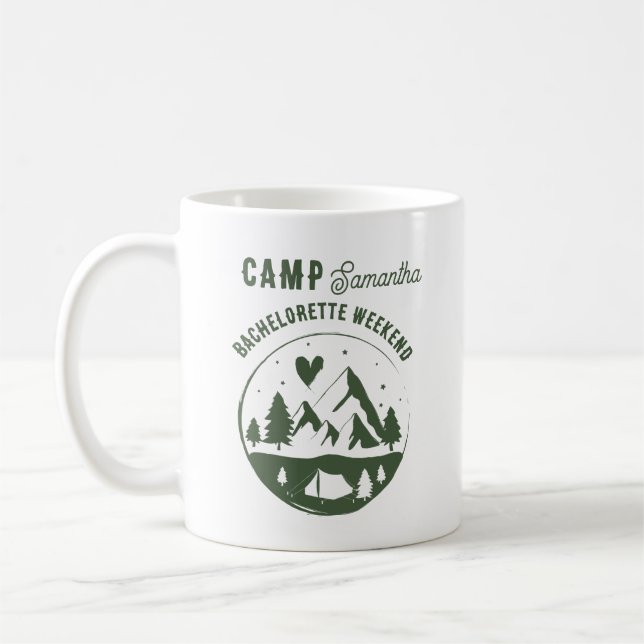 Junggesellinnen-Abschiedsparty Camping Bach Kaffeetasse (Links)