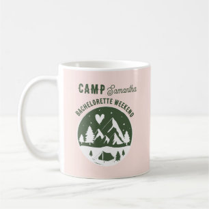 Junggesellinnen-Abschiedsparty Camping Bach Rosa Kaffeetasse