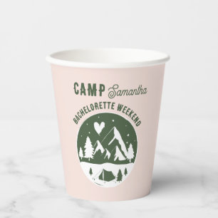 Junggesellinnen-Abschiedsparty Camping Bach Rosa Pappbecher