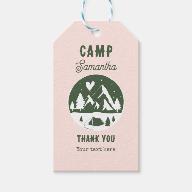 Junggesellinnen-Abschiedsparty Camping Bach Wochen Geschenkanhänger (Vorderseite)