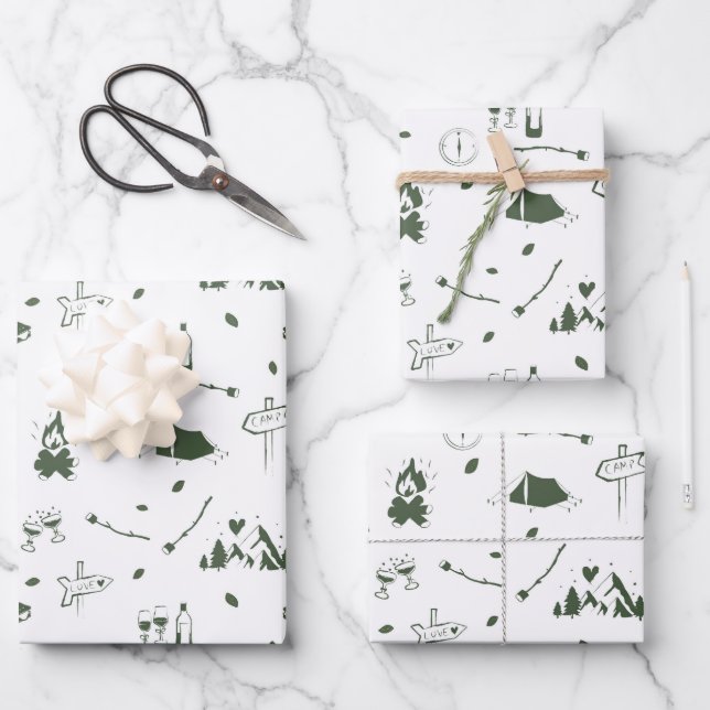 Junggesellinnen-Abschiedsparty Camping Bach Wochen Geschenkpapier Set (Vorderseite)