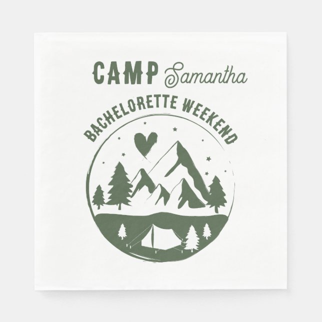 Junggesellinnen-Abschiedsparty Camping Bach Wochen Serviette (Vorderseite)