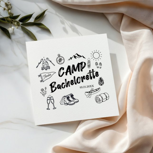 Junggesellinnen-Abschiedsparty-Camping-Camp-Themen Serviette (Von Creator hochgeladen)