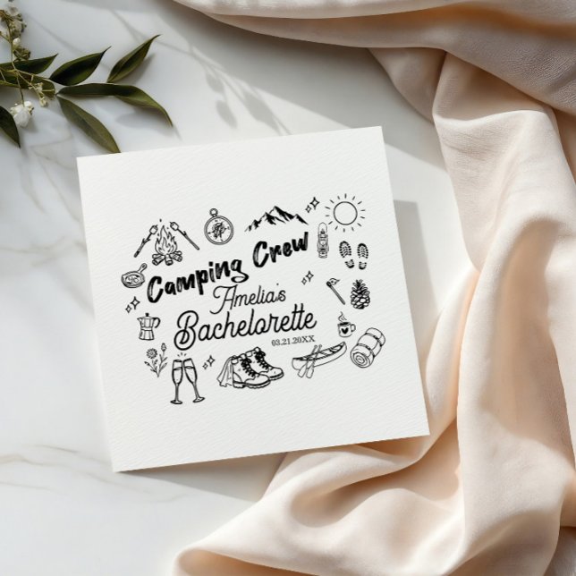 Junggesellinnen-Abschiedsparty-Camping-Crew-Camp-T Serviette (Von Creator hochgeladen)