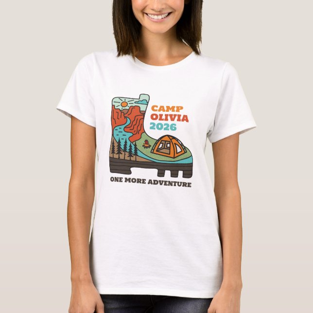 Junggesellinnen-Abschiedsparty Camping T-Shirt (Vorderseite)