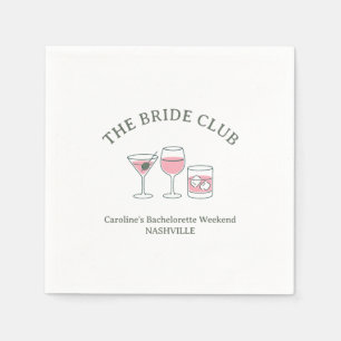 Junggesellinnen-Abschiedsparty Cocktail Social Clu Serviette
