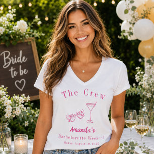 Junggesellinnen-Abschiedsparty-Crew Beach Rosa T-Shirt
