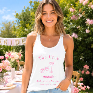 Junggesellinnen-Abschiedsparty-Crew Strand Rosa Tank Top