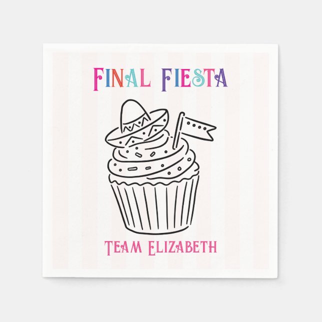 Junggesellinnen-Abschiedsparty Final Fiesta Sombre Serviette (Vorderseite)