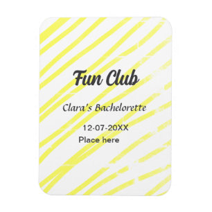 Junggesellinnen-Abschiedsparty gelbe Linien Hinter Magnet
