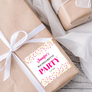 Junggesellinnen-Abschiedsparty Glam Rosa Gold Punk Quadratischer Aufkleber