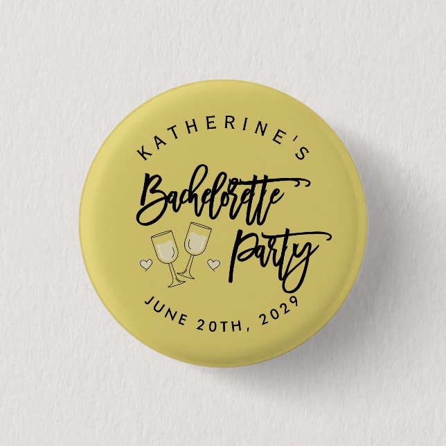 Junggesellinnen-Abschiedsparty Insel Citrus Gelbe  Button (Vorderseite)