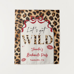 Junggesellinnen-Abschiedsparty mit Leopard-Thema v Wandteppich