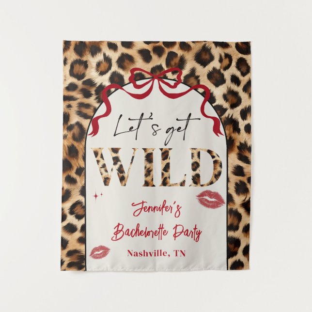 Junggesellinnen-Abschiedsparty mit Leopard-Thema v Wandteppich (Vorderseite)