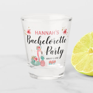 Junggesellinnen-Abschiedsparty mit rosa Gold Glitt Schnapsglas