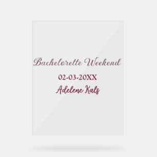 Junggesellinnen-Abschiedsparty-Name Maron Datum Br Acrylschild