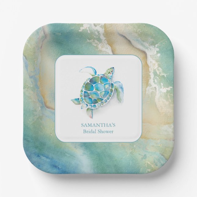 Junggesellinnen-Abschiedsparty-Papierplatten Aquar Pappteller (Vorderseite)