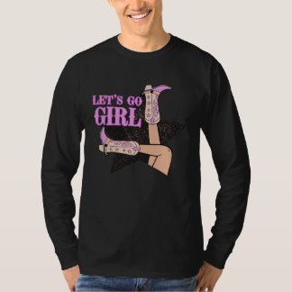 Junggesellinnen-Abschiedsparty-Passt Western Let's T-Shirt