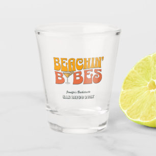 Junggesellinnen-Abschiedsparty Retro Beach-Babes Schnapsglas